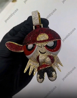 Enamel Multicolour Simulated Unique Character Pendant 3'' 925 Sterling Silver