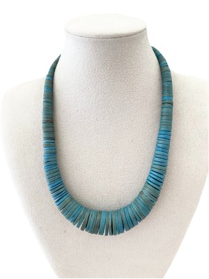 Damen Statement Kette Kokos  Modeschmuck Halskette Türkis Handgefertigt Collier