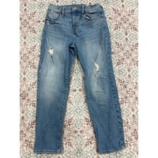 Old Navy Girls OG Straight High Rise Distressed Jeans Light Wash Size 12
