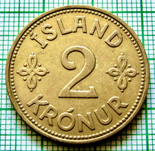 ICELAND CHRISTIAN X 1940 2 KRONUR km# 4 yes we do combine postage