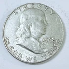 1962 D Franklin Silver Half Dollar-90%  Silver- Circulated Coin #7775