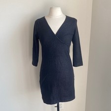 EXPRESS Wrap Dress Womens Sz Small Black Snakeskin Print Fitted Knit Bodycon