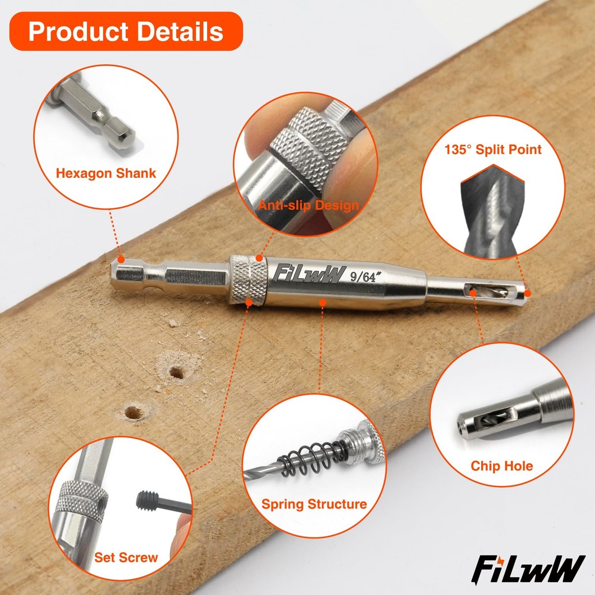 HEAD ヘッド WISE ワイズ150 ビィンディング セット！ 3 PCS Self-Centering Drill Bit Set Vix Bit for #6 #8 #10 Screws