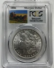 1886 Morgan Silver Dollar $1 BU Brilliant Uncirculated PCGS Stage Coach Holder