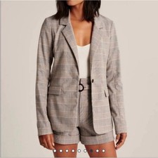 Abercrombie & Fitch Blazer Plaid Glen Check X...