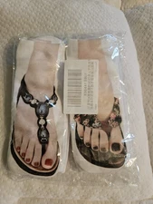 New 4 Different  Pair Ankle socks  With  Flip-flop feet On Them. A7