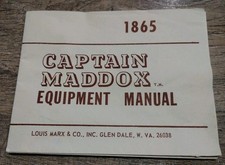 1960's-70's Marx Johnny West Capt. Maddox Equipment Manual FAF Version Good Cond