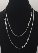 Maßive Vintage Halskette Kugelkette 835 Silber -93cm - 21,4 Gramm Punziert F.N.