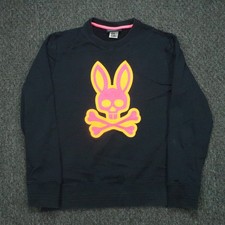 Psycho Bunny Sweatshirt Men Large Blue Crew Pullover Long Sleeve Sweater Jumper