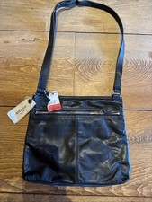 New Margot New York Leather Marcy Tote Shoulder Bag Purse Black