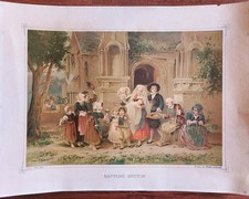 Engraving "Prime du Petit Journal MINOT" / BRETON BAPTISM
