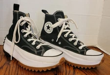 Converse Run Star Hike Hi Womens Sz Mens 6 Wos 7.5 Black White Platform Shoe
