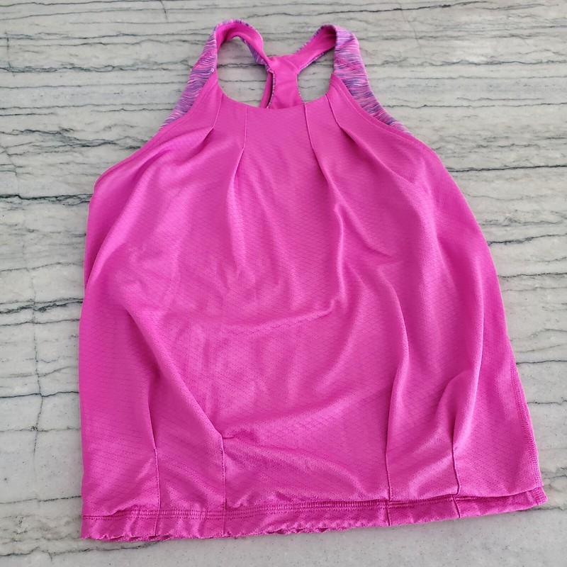 Ivivva By Lululemon Girls Pink Racerback Tank Top with Built in Bra Size 12