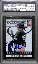 DJ PETERSON SIGNED AUTO'D 2013 PANINI ELITE EXTRA CARD #10 PSA/DNA RC MARINERS