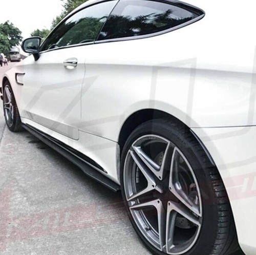 GLÄNZEND SCHWARZ SEITENSCHWELLER VERLÄNGERUNG FÜR 2015 MERCEDES C KLASSE AMG C63 C205 W205 - Bild 3 von 6