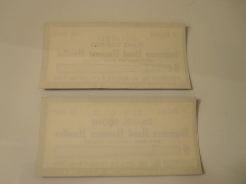 2 Vintage Turner Day Woolworth Handle Co. Crossville TN HAMMER Tool Label Decal - Picture 3 of 5
