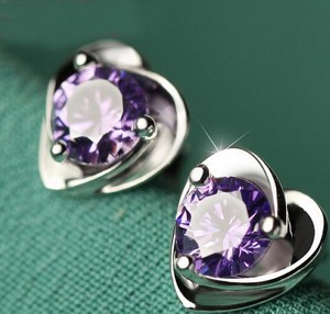 Fashion-Crystal-Heart-Lady-Earrings-18k-White-Gold-GP-Stud-Dangle-Drop-Earrings