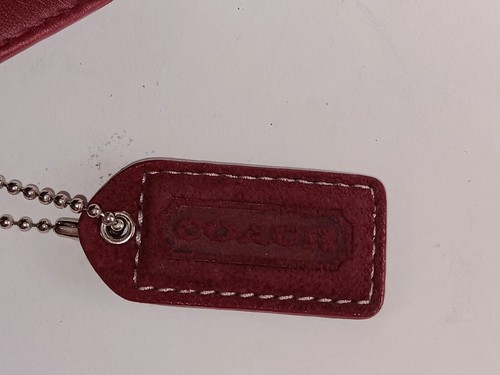 COACH Hampton suede and leather burgundy red handbag purse - Picture 8 of 13