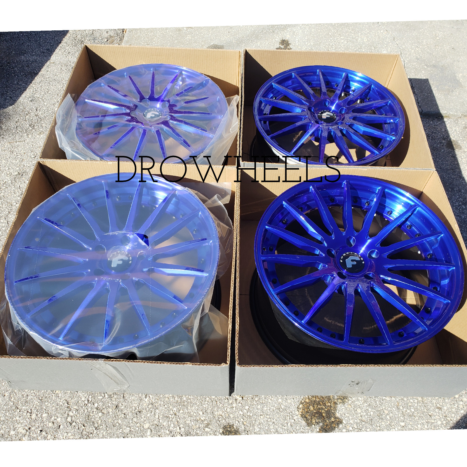 FORGIATO FGO T2.3R ASTON MARTIN VANQUISH WHEELS RIMS TECHNICA ALL NEW SET BLUE
