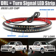 2X 70" DRL Running Board/Step Bar/Turn Signal Switchback Led Light Amber/White