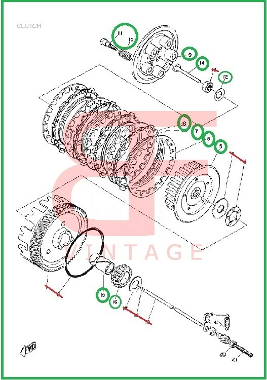 Yamaha LS2 1972 conjunto de embrague 326-16301-00 P1451 Foto 3 de 3