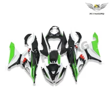GL Injection Fit for Kawasaki Shark Teeth 2013-16 ZX6R Green Black Fairing s028