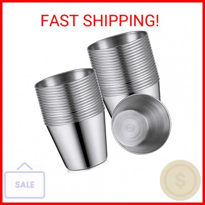 100 Pieces 1.5 oz Metal Ramekins Dipping Sauce Cups Stainless Steel Condiment Cu