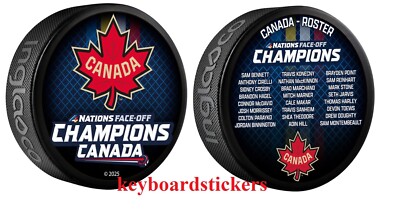 2025 NHL 4 Nations Face-Off Canada Champions Roster Souvenir Hockey Puck