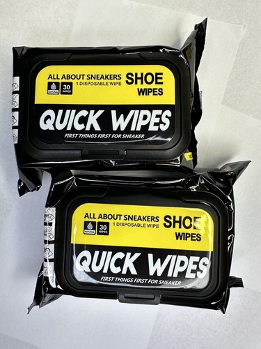 Sneaker Shoe Wipes 2-Pack 60 Pcs Quick Wipes Dirt Cleaner Disposable Travel Pack - Picture 2 of 10