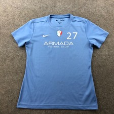 Nike Soccer Jersey Women Medium Blue Short Sleeve Armada Tennessee Futbol Club *