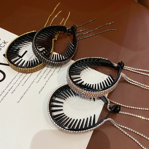 Rhinestone Tassel Hair Claw Clip Ponytail Hairpin Styling Accessories For Women - Picture 8 of 16