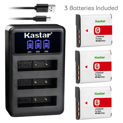 LED3 Charger & 3 battery for DSC-HX30V N1 N2 T100 T20 T25 W100 W110 W115 W120