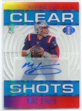 2021 Panini Illusions Clear Shots Signatures Blue 20 Mac Jones Rookie Auto 14/25