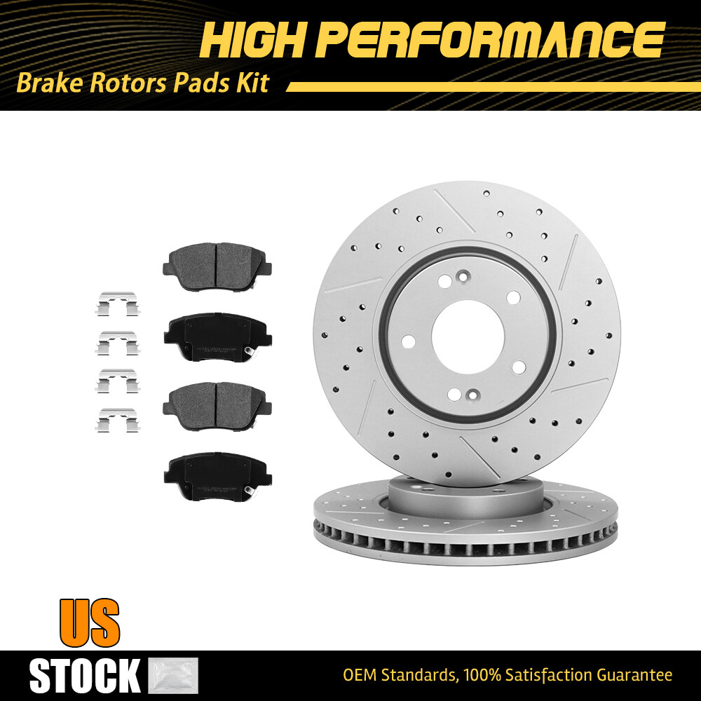Front Disc Brake Rotors Ceramic Pads For 2011 2015 Hyundai Sonata Kia