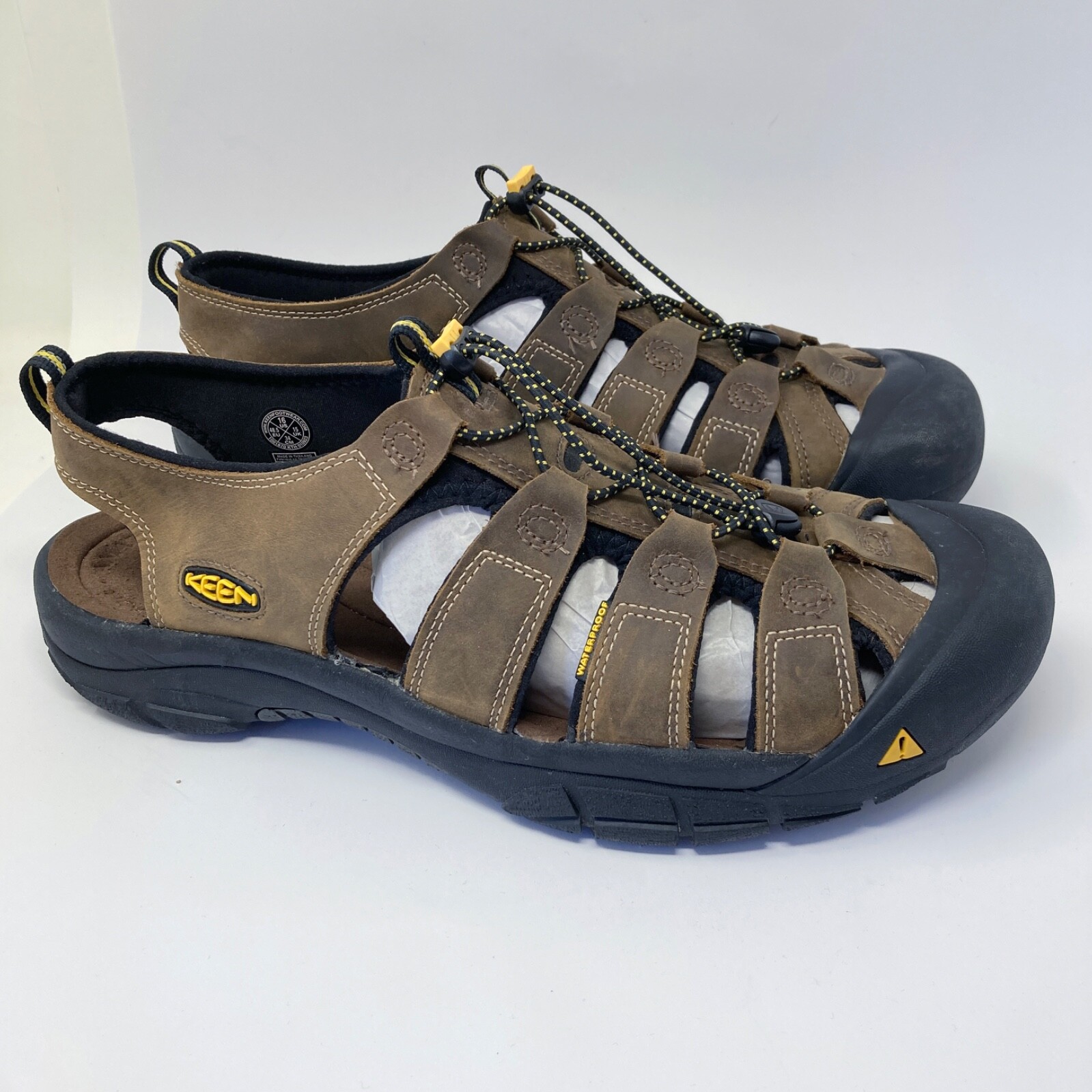 Sandali da trekking KEEN Newport in pelle marrone da uomo taglia 16 1001870
