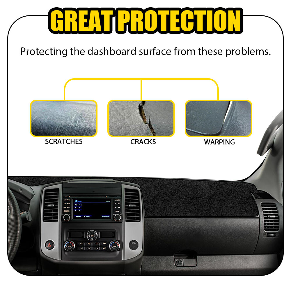 Fits For 2005-2020 NISSAN FRONTIER DASH COVER MAT DASHBOARD PAD USA Black