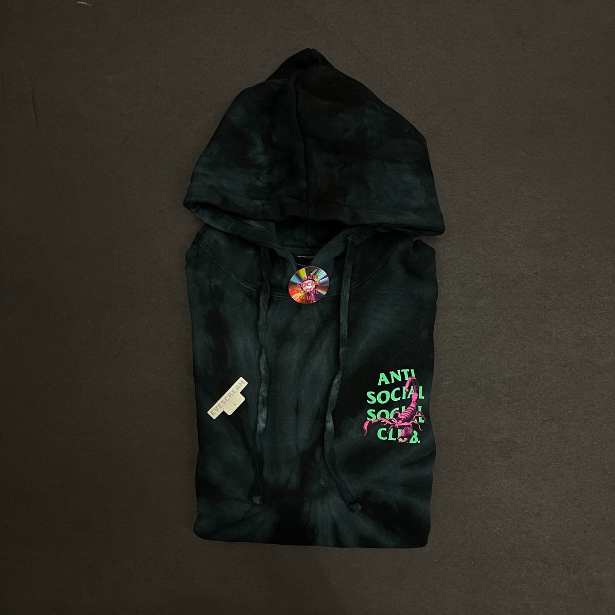 DS FW22 Anti social social Club Moodsting black tie dye Hoodie XL Auth ASSC  CPFM