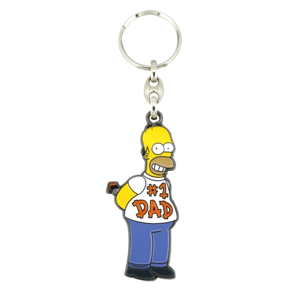 The Simpsons LKRS145 Homer Simpson No.1 Dad Enamelled Licensed Keychain-Keyring
