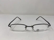 MODERN EYEGLASSES FRAME LEO MATTE GUNMETAL 46-19-135 BLACK HALF RIM ZL97