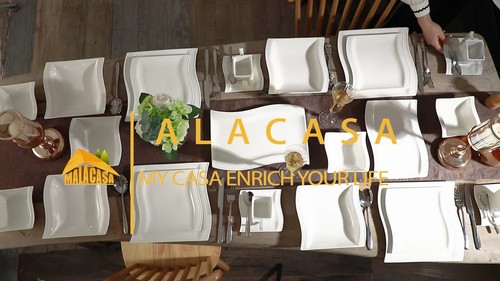 MALACASA Flora 6 x 10.2" Dinner Plates Ivory White Porcelain Serving Side Dishes - Video 1 of 1