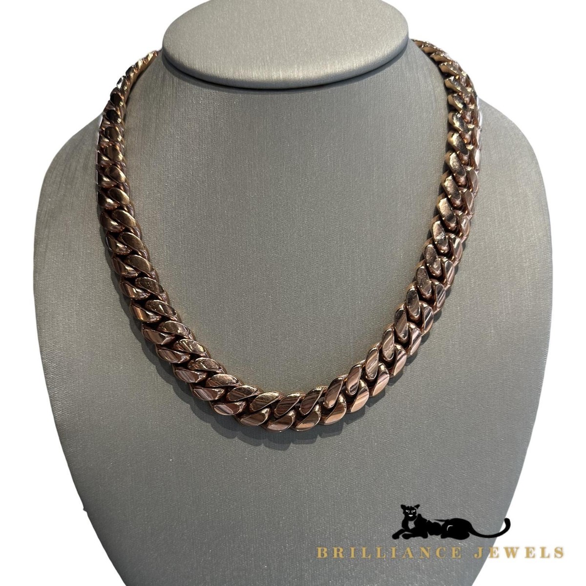 Cuban Link Chain Necklace in 10k Rose Gold, grams, 21 inches