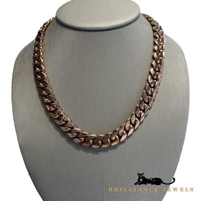 Cuban Link Chain Necklace in 10k Rose Gold, grams, 21 inches