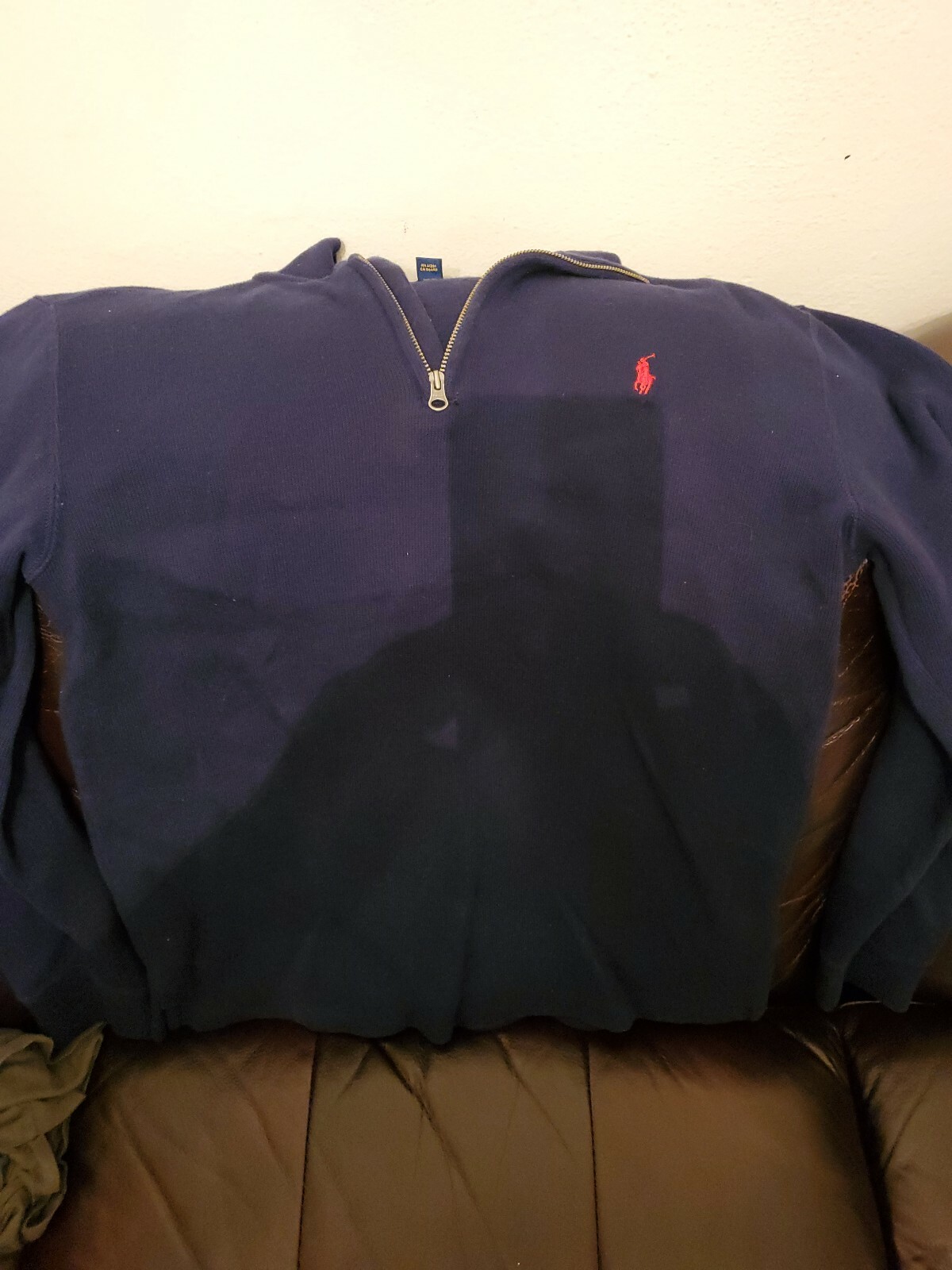 Boys clothes size 1416 Navy Blue Zipper Neck Polo Ralph Lauren Sweater