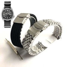 Steel & Silicone Replacement Watch Band Strap Seiko SRPE61 4R36-08L0 SRPE61K1 J1