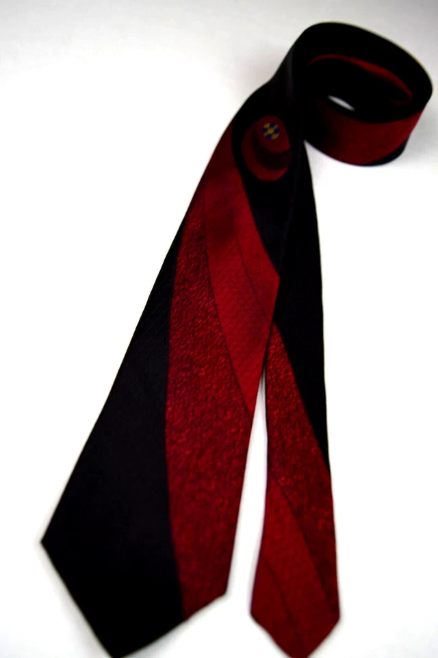 Neck Tie VTG Bugle Boy 80s Mod Retro Stripe Oval New Wave Slim Tie 56" x 2.5" - Image 2 of 4