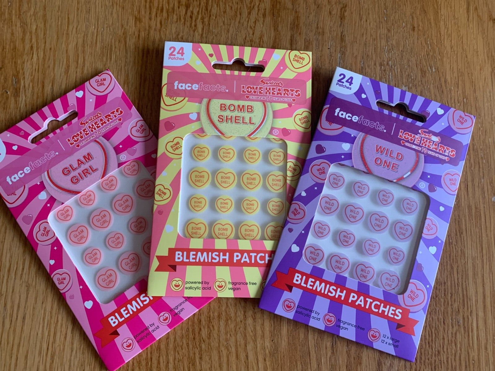 X3 FACE FACTS Blemish Patches  VEGAN TRIO - Swizzels Love Hearts