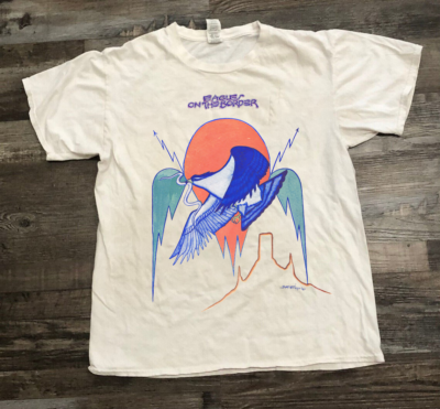 70s Eagles On The Border Tour, Off-White Color, Vintage Rare 1974  