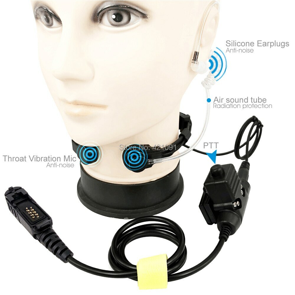 PTT Neck Throat Mic for Motorola XiR P6600 P6620 DP2400 Walkie