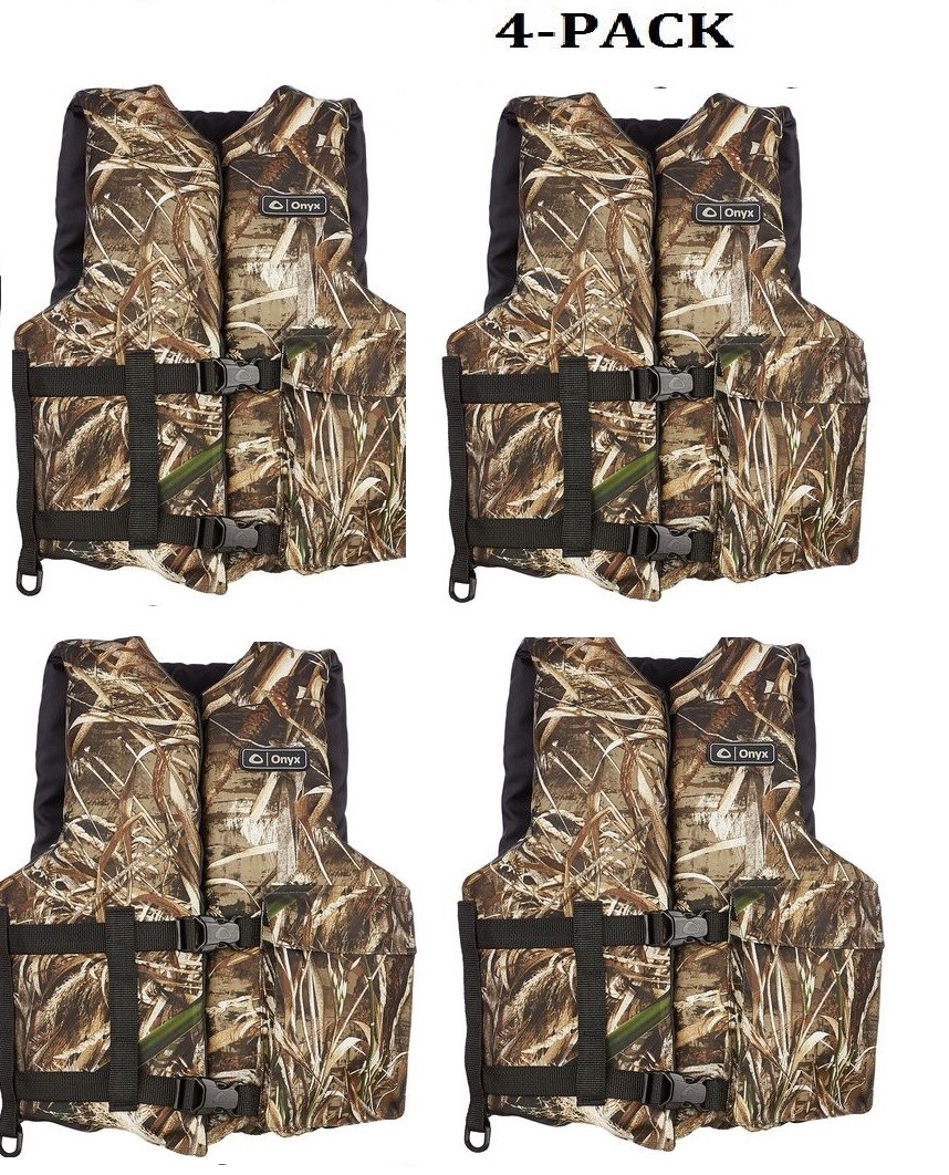 Camo Life Jackets 4 PACK Adult Real Tree Universal Boat Vest Type III