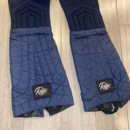 Roffe Ski Pants Padded Apres Snow suit bib Slalom Vintage 60s 70s Youth Kids 10 - Picture 2 of 9